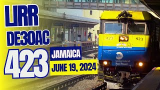 LIRR DE30AC 423 Arrives at Jamaica  June 19 2024 [upl. by Fullerton]