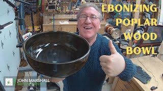 Woodturning  Poplar Ebonized Wood Turned Bowl [upl. by Ynaffi439]