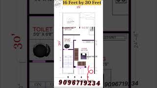 16 Feet X 30 Feet House Plans  16X30 House Plan 16X30 53Gaj 16 Feet by 30 Feet [upl. by Nyad673]