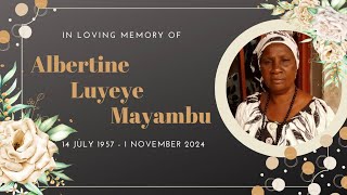 Memorial service  Albertine Luyeye Mayambu  10 November 2024 [upl. by Eki]