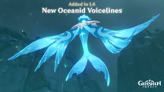 Genshin Impact  New Oceanid Voicelines Added in 14 [upl. by Ellesirg168]