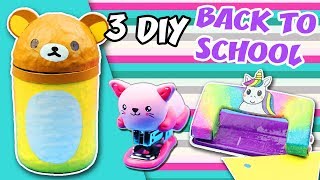 3 Easy DIY crafts for BACK TO SCHOOL SUPPLIES KAWAII  aPasos Crafts DIY [upl. by Kuth479]