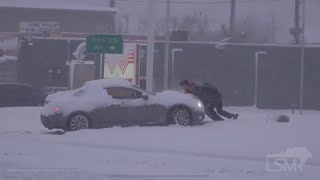 01102021 LubbockTX  Texas Covered in Heavy Snow [upl. by Beyer]