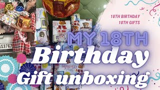 Unboxing birthday gifts on 18th birthday💓🤗 18thbirthday 18th surprise gifts [upl. by Colt316]