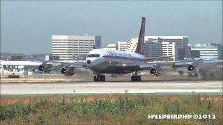 John Travoltas Private Boeing 707138B N707JT Takeoff From Los Angeles [upl. by Gates]