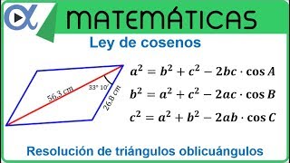 📐 PROBLEMA con LEY DE COSENOS 👉 Resolución de Triángulos Oblicuángulos Encontrar un Lado [upl. by Jenei62]