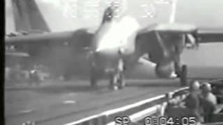 F 14 Crew Eject from Carrier Flight Deck [upl. by Neirad]