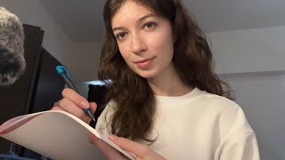 ASMR interview  asking you random questions lots of writing [upl. by Adiasteb992]