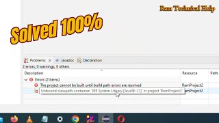 How to fix error the project cannot be built until build path errors are resolved in eclipse [upl. by Roderic856]