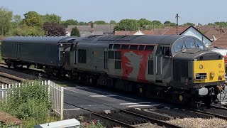 5V84 Rail Operations Group 37510 Named “Orion” Hauling 1 Barrier Wagon To Laira Plymouth Depot [upl. by Lurlene]