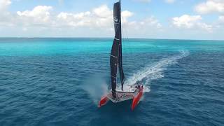 DNA Performance Sailing G4 catamaran foiling test by Don Montague Kai Concepts composite carbon boat [upl. by Dust40]