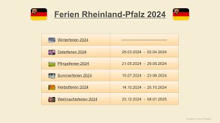 Ferien Rheinland Pfalz 2024 [upl. by Savell]