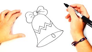 How to draw a Christmas Bell Step by Step  Christmas drawings [upl. by Wallraff]