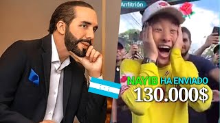 NAYIB BUKELE DONA US130000 EN VIVO A INFLUENCER y a HONDURAS Shin Fujiyama [upl. by Deerc]