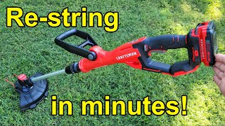 How to replace RELOAD STRING on CRAFTSMAN 20V or electric string trimmer [upl. by Posner469]