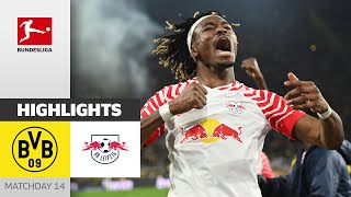 Borussia Dortmund  RB Leipzig 23  Highlights  Matchday 14 –Bundesliga 202324 [upl. by Nefen]