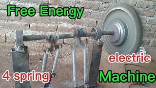 Build Flywheel Spring Machine Make Electricity Free Energy Generator part 3 [upl. by Helena]