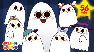 Six Little Ghosts   More Halloween Songs for Kids  Super Simple Songs [upl. by Anirav381]