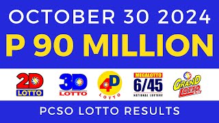 Lotto Result Today 9pm October 30 2024 PCSO [upl. by Dallis]