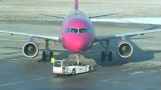 Wizz Air departure  KatowicePyrzowice airport 31122008 [upl. by Asennav201]