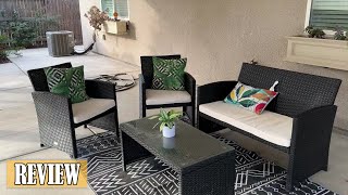 Goplus 4Piece Rattan Patio Furniture Set Review  Watch Before You Buy [upl. by Stempien]