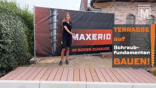 MAXERIO Projekt  Terrasse an vorhandener Mauer oder Wand mit Core Schraubfundament [upl. by Llecrep588]