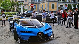 Bugatti Vision Gran Turismo Concept  Start Up  Driving  Loud Sound [upl. by Shull]