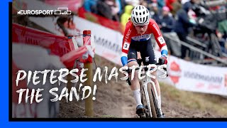 Puck Pieterse kicks off 2024 with a bang 💥  Zonhoven World Cup Womens CycloCross Highlights [upl. by Bowe530]