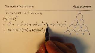 Expand Complex Number Using Pascals Triangle and Find expression for 3  2i4 [upl. by Rhetta]