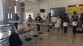 Dowdell Middle Magnet School Dolphin Pride Drumline 20222023 Cafeteria Performance Rehearsal [upl. by Ysabel642]