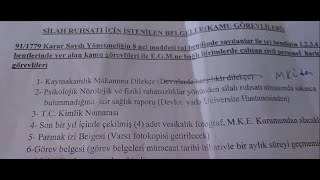 Silah Taşıma Ruhsatı ve İstenen Belgeler İnfaz Korumalar İçin [upl. by Leventis]