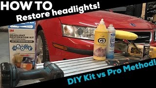 HOW TO  Headlights restoration  3M DIY kit vs Pro technique [upl. by Enilarac657]