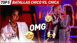 Las MEJORES Batallas entre CHICO vs CHICA de La Voz [upl. by Anbul]