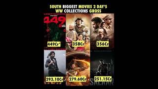 South biggest movies 2 days collection short pushpa2 [upl. by Adyl]