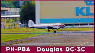 PHPBA DOUGLAS DC3 Plane Spotting at Amsterdam Airport AMS 4K [upl. by Ynobe]