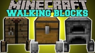 Minecraft WALKING BLOCKS BLOCKS THAT FOLLOW YOU Block Golems Mod Showcase [upl. by Aeriel]