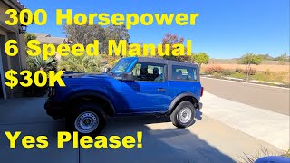 2021 Ford Bronco 2Door Base 23L 6Speed Manual Review  Great Value [upl. by Noled]