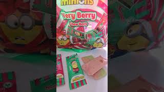 SWIZZELS ILLUMINATION PRESENTS MINIONS VERY BERRY CHEW BARS minions candy despicableme4 shorts [upl. by Eylrac]