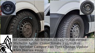 BFGoodrich AllTerrains vs Michelin Agilis CrossClimates Camper Van Tyre Update RND Diaries099 [upl. by Guillermo]