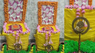 Backdrop decoration ideas  janmashtami decoration idea  Ganpati decoration ideas  Pooja special [upl. by Radbun122]