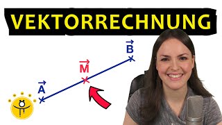 VEKTORRECHNUNG Mittelpunkt berechnen – Grundlagen Mitte von zwei Vektoren [upl. by Johna]