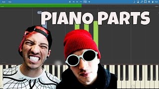 Heathens  PIANO PARTS ONLY  twenty one pilots  Piano Instrumental Tutorial [upl. by Serrell]