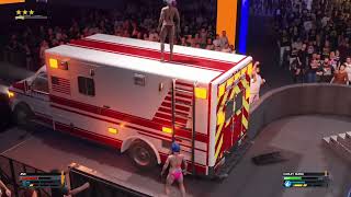 WWE 2K24 Jinx VS Harley Quinn Bikini Ambulance Match [upl. by Anaibaf198]