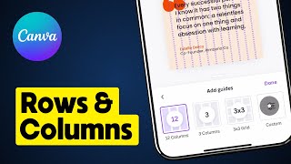 How To Add Grid Lines Columns and Rows on Canva Mobile [upl. by Painter]