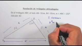 Ley de Cosenos  Triángulo oblicuángulo [upl. by Ogeid]