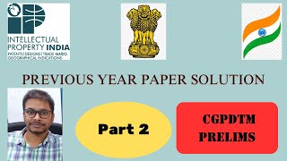 CGPDTM Patent Examiner previous year pre paper solution Part 2 [upl. by Aristotle877]