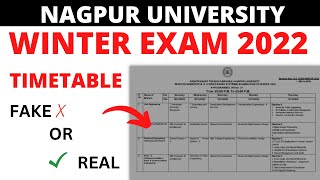 RTMNU Winter Exam Timetable 2022  Nagpur University Winter Exam Updates [upl. by Genni]