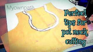 This is perfect cutting method for pot neckHow to take measurements for pot neck in tamil [upl. by Jeri]