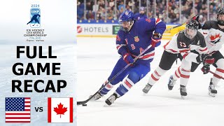 USA vs CANADA Highlights  2024 IIHF U18 World Championship [upl. by Paulsen]