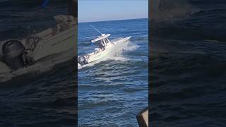 Sea Hunt Boat Makes A Splash Heading To The Point Pleasant Beach Ocean [upl. by Alasdair]